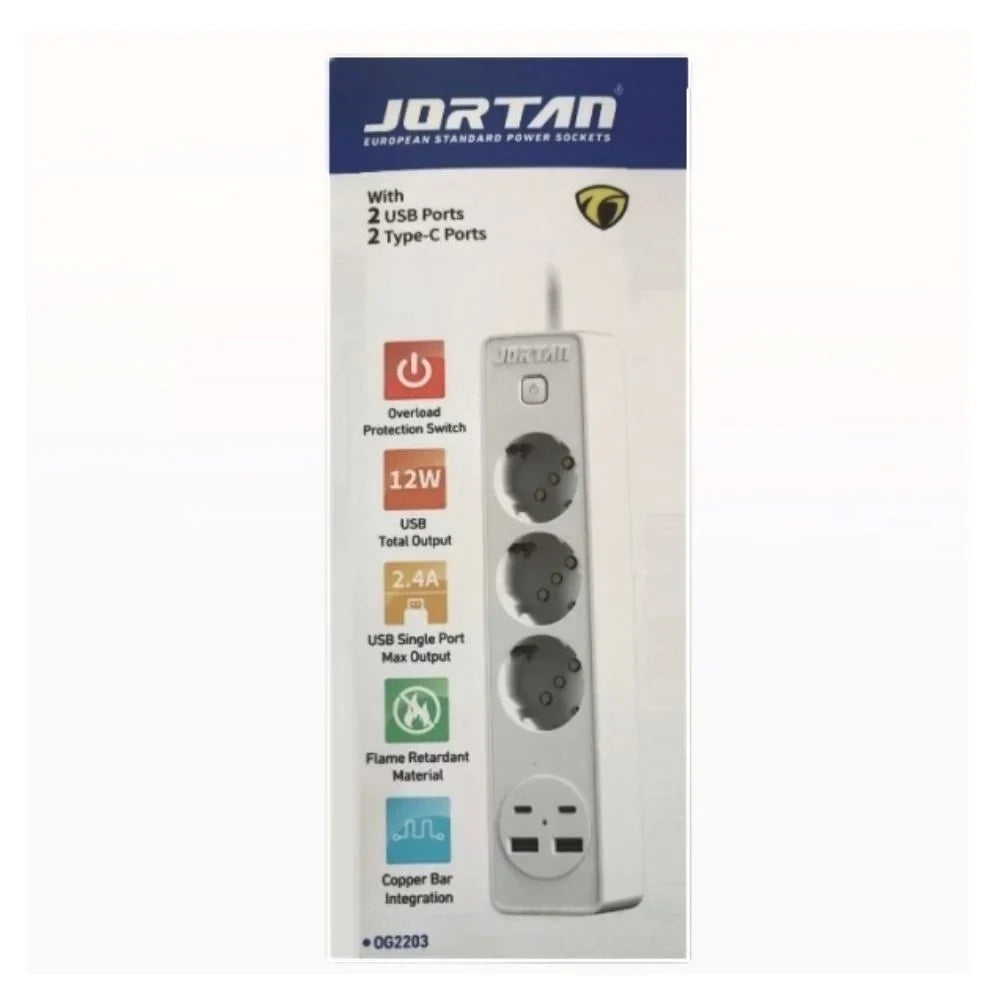 Multitomada e Carregador Jortan OG2203