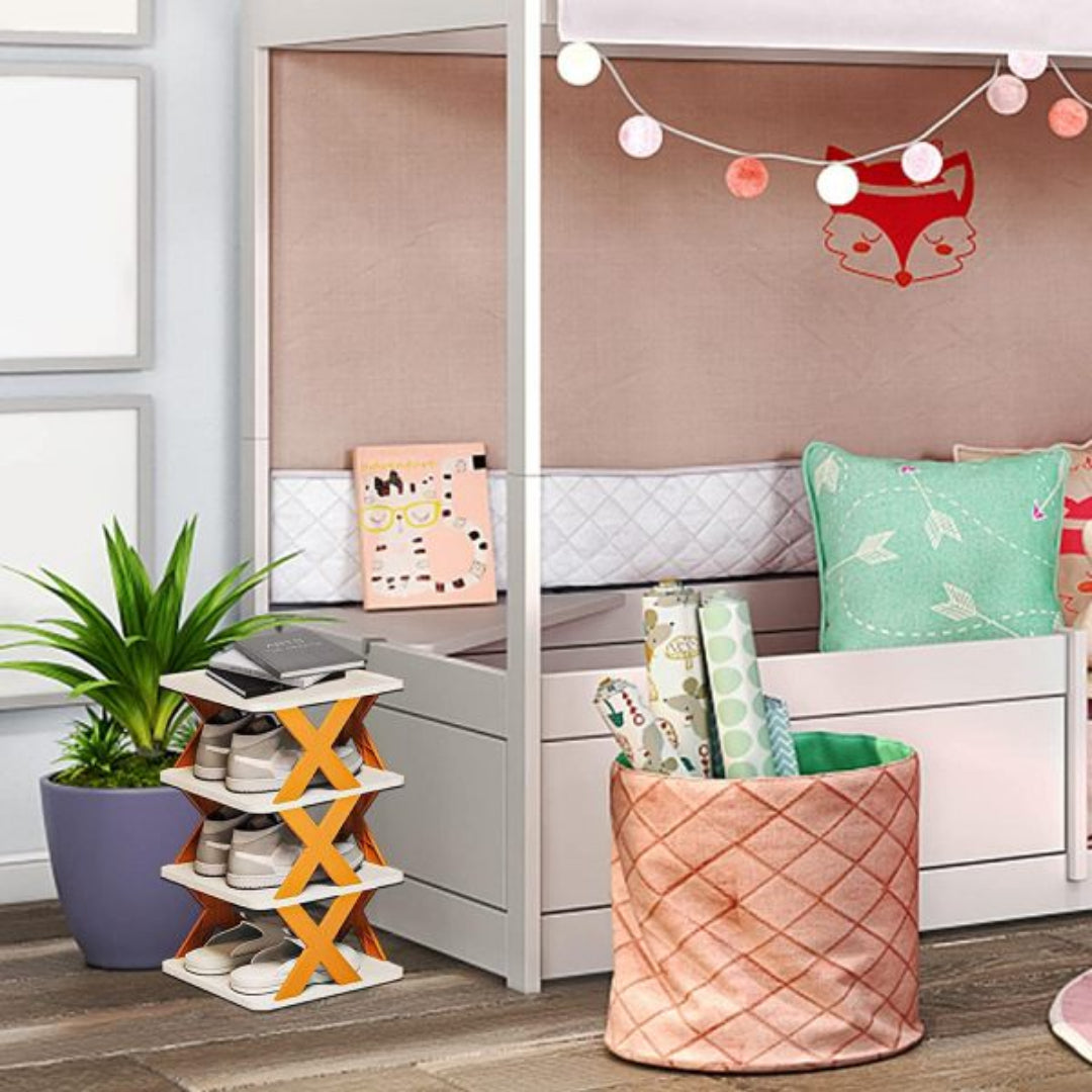 Sapateira Vertical Dobrável 6 Camadas – Modular, Empilhável e Estável