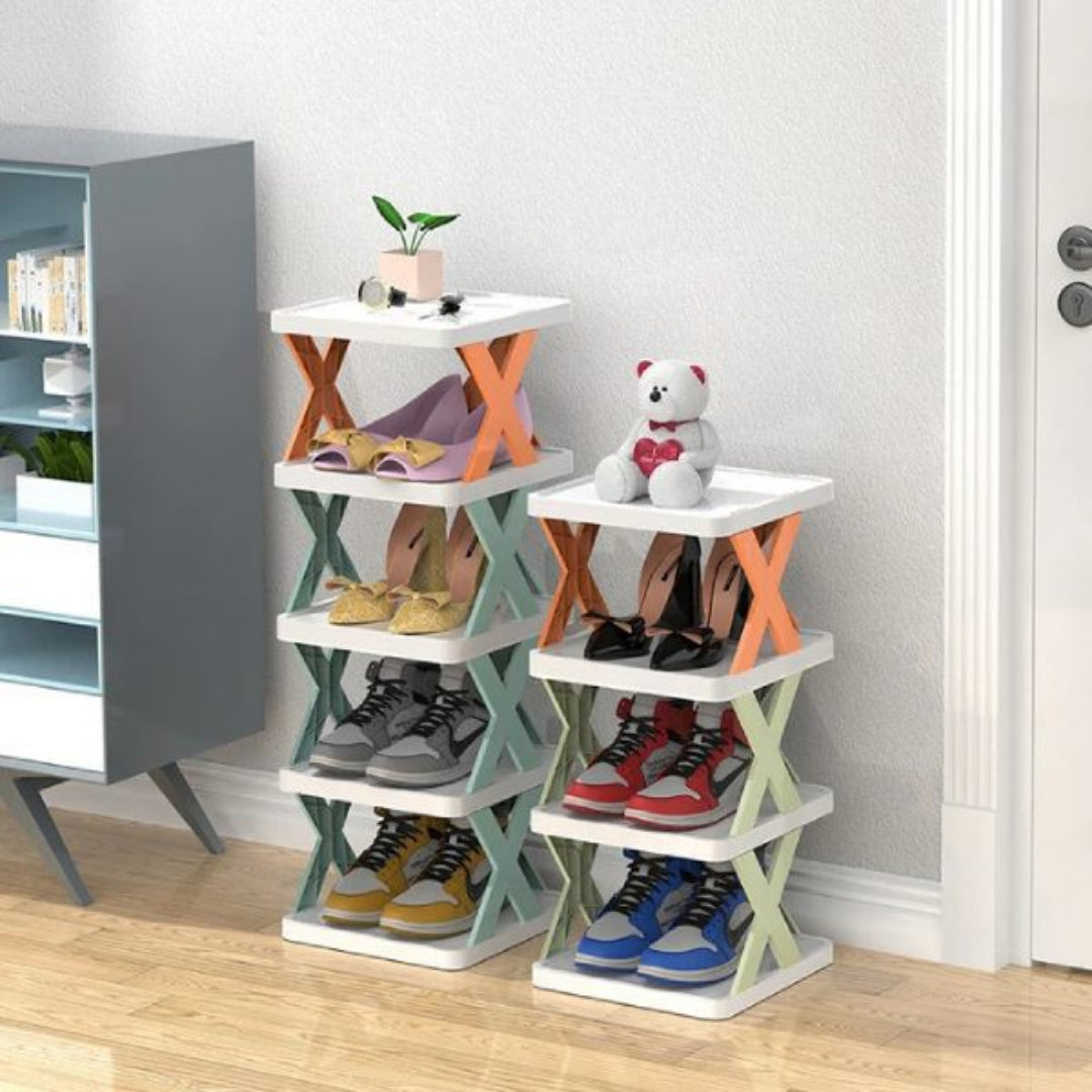 Sapateira Vertical Dobrável 6 Camadas – Modular, Empilhável e Estável