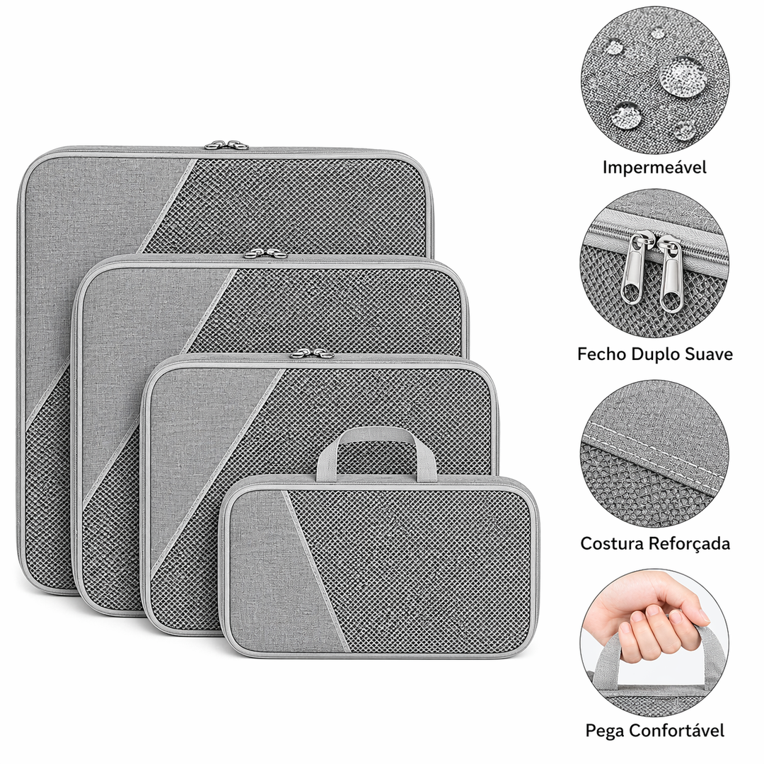 Pack de 5 Bolsas Organizadoras de Compressão para Mala