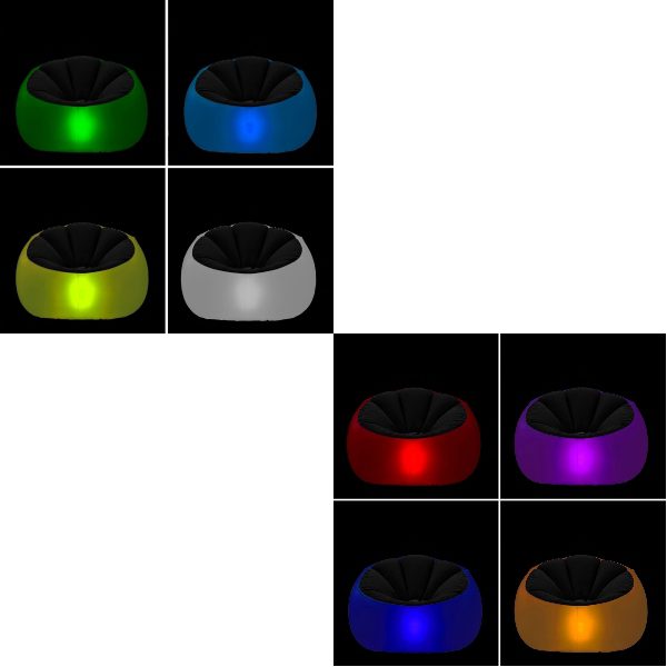 Poltrona Insuflável com LED Multicolor e Controlo Remoto Chight