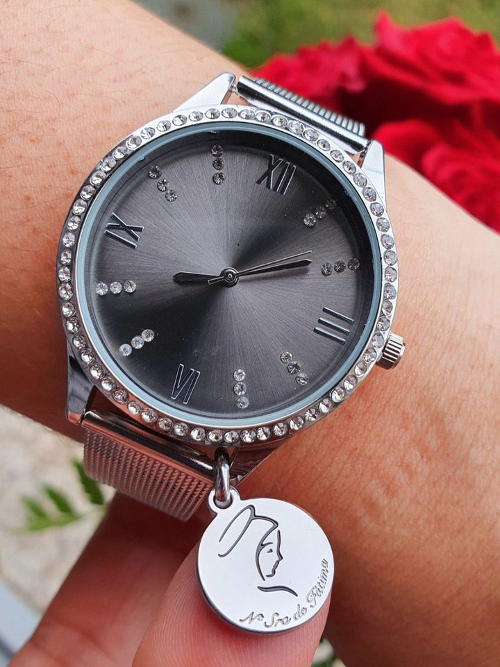 Relógio Fé + Oferta da medalhinha Nossa Senhora de Fátima