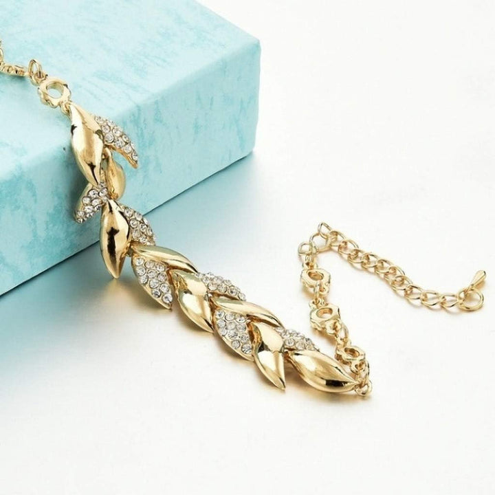 Pulseira de Folha Cristal Luxo