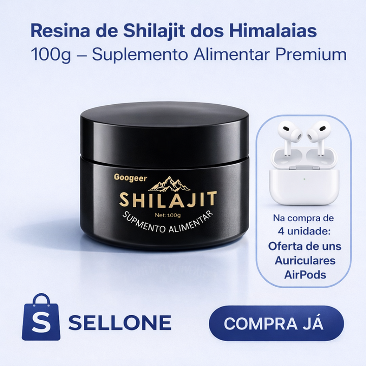 Resina de Shilajit dos Himalaias 100g – Suplemento Alimentar Premium