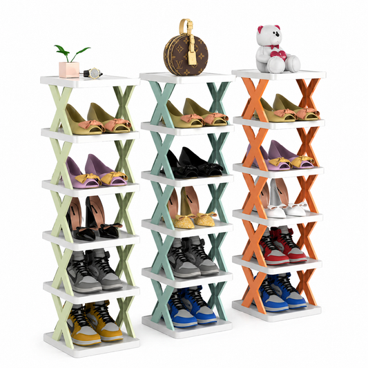 Sapateira Vertical Dobrável 6 Camadas – Modular, Empilhável e Estável