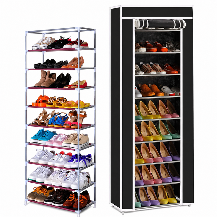 Sapateira com Cobertura para 27 Pares de Sapatos – 9 Prateleiras