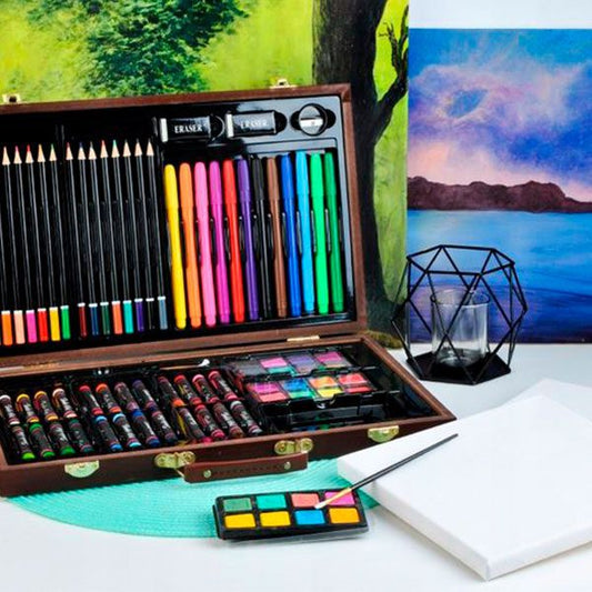 Mala de pintura madeira 81peças
