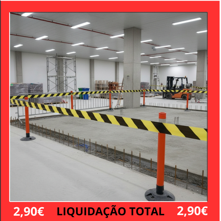 Fita Adesiva de Sinalização Amarela e Preta 4,8cm x 26mts