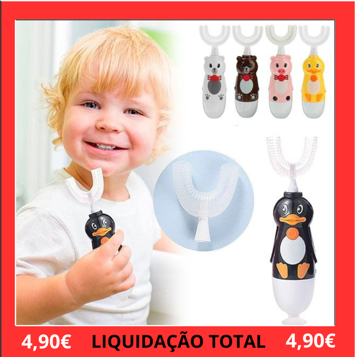 Escova de Dentes Infantil Forma de U Desenhos Animados