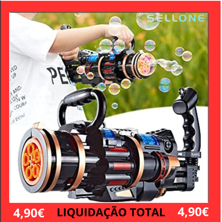 Pistola de bolas de sabão com som e luz