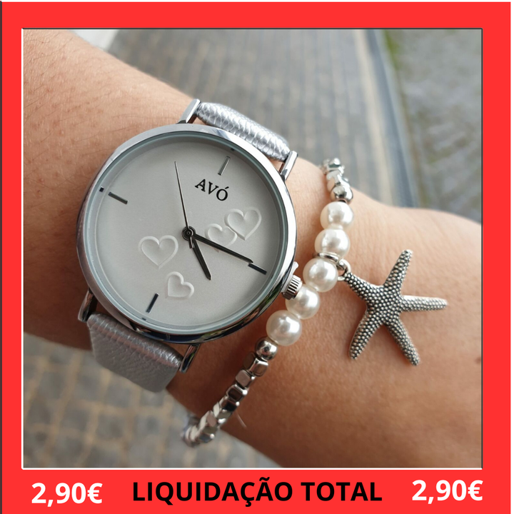 Relógio avó love ecopele