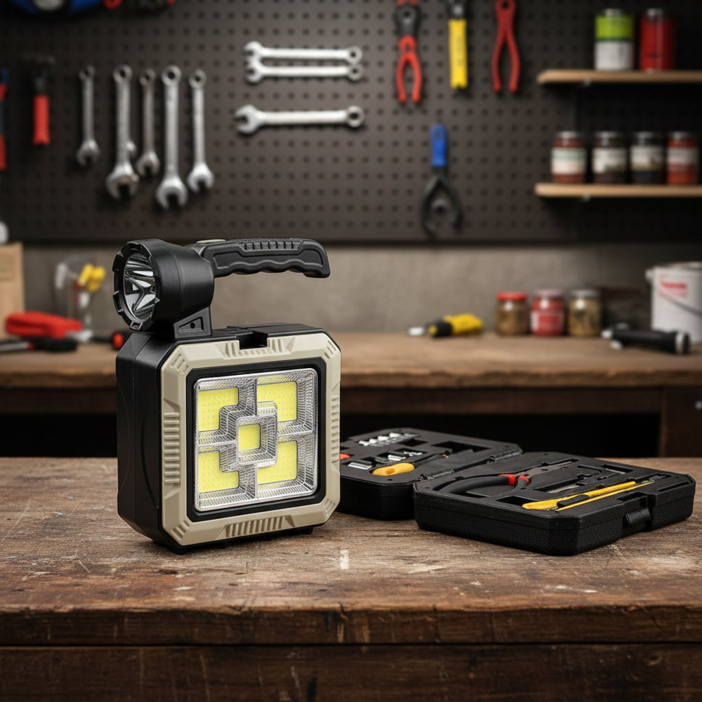 Linterna led solar con kit de herramientas