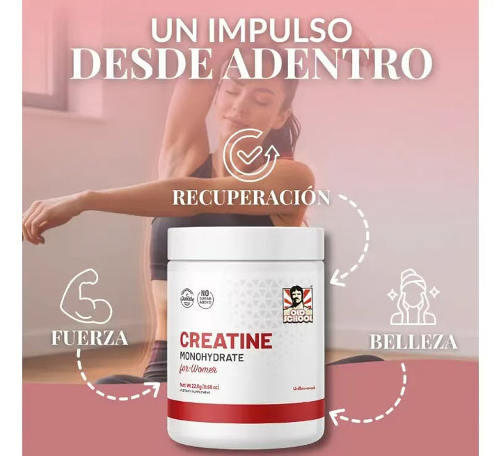 Suplemento de creatina para mujer - para crecimiento muscular magro, recuperación