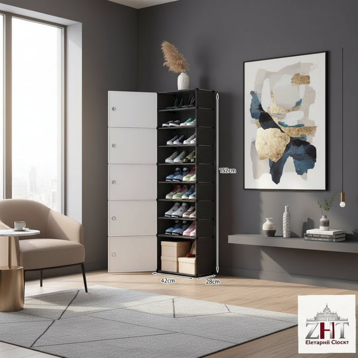Sapateira Vertical Modular – Organizador Estreito com Portas
