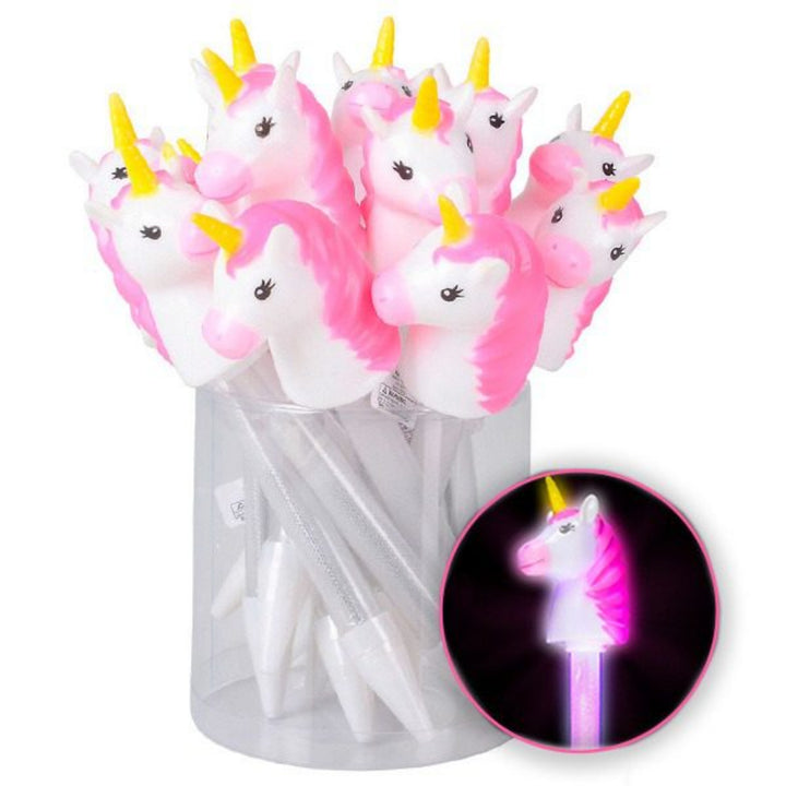 Caneta unicórnio com luz