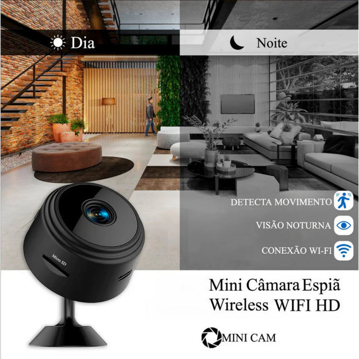 Mini Câmara de Vigilância Wi-Fi sem Fios