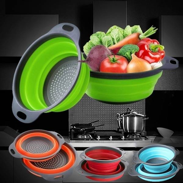 Coador de Silicone Dobrável de Frutas Legumes