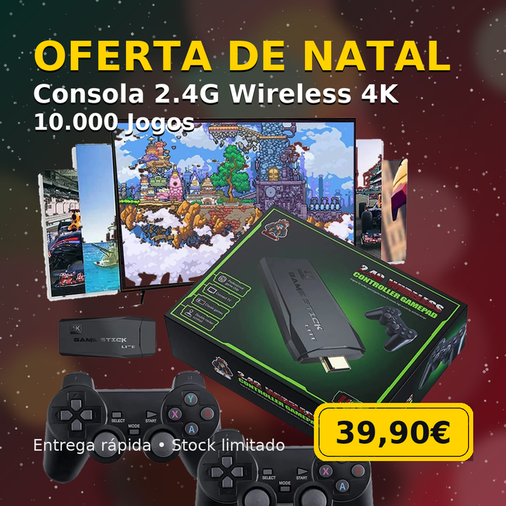 Consola 2.4G Wireless 4K 10.000 Jogos