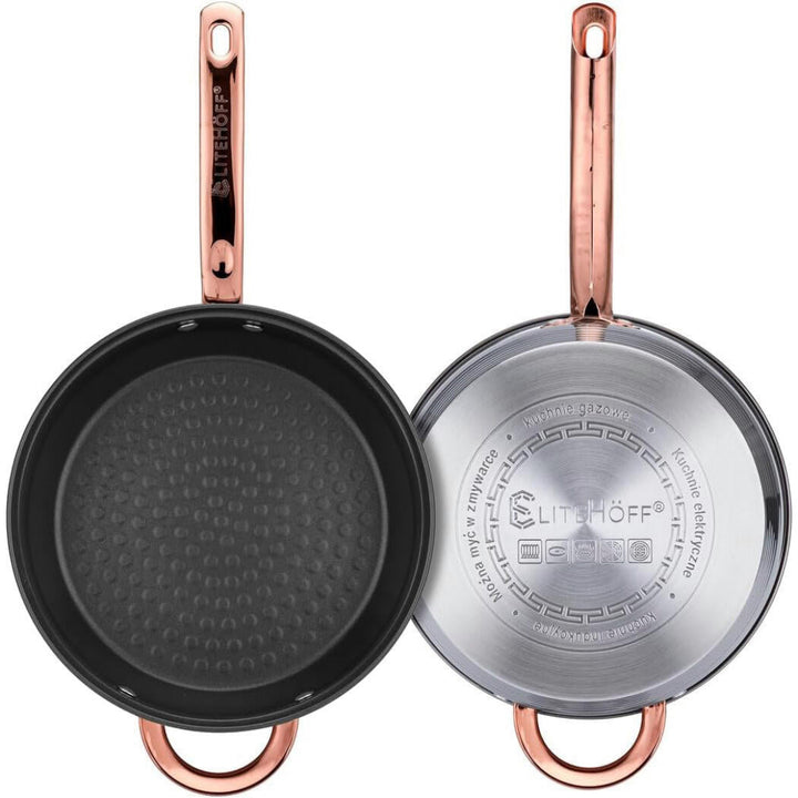 Bateria de Cozinha Premium Rosa 12 Peças em Aço Inoxidável