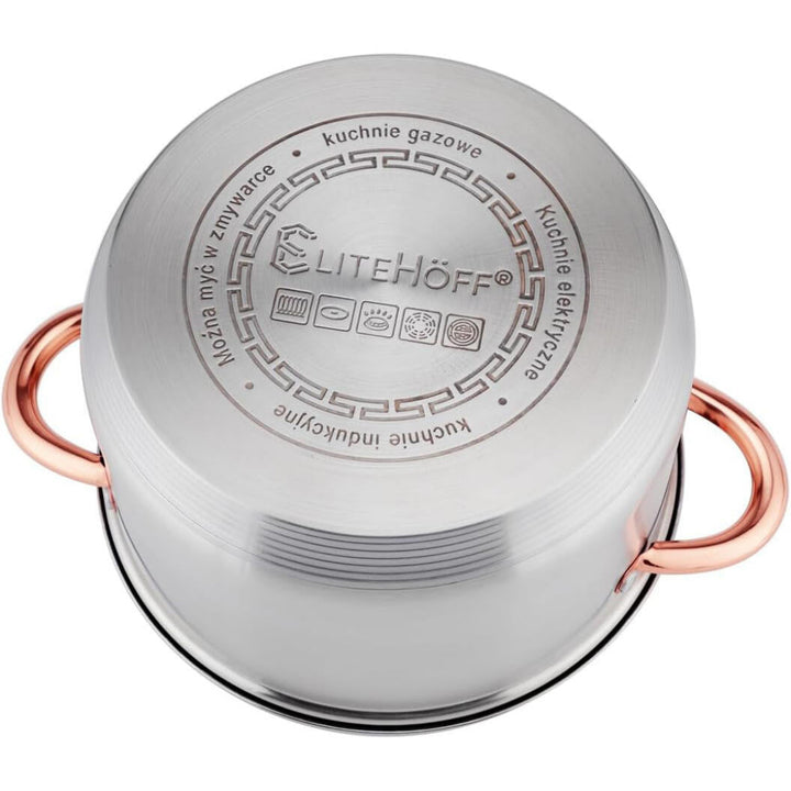 Bateria de Cozinha Premium Rosa 12 Peças em Aço Inoxidável