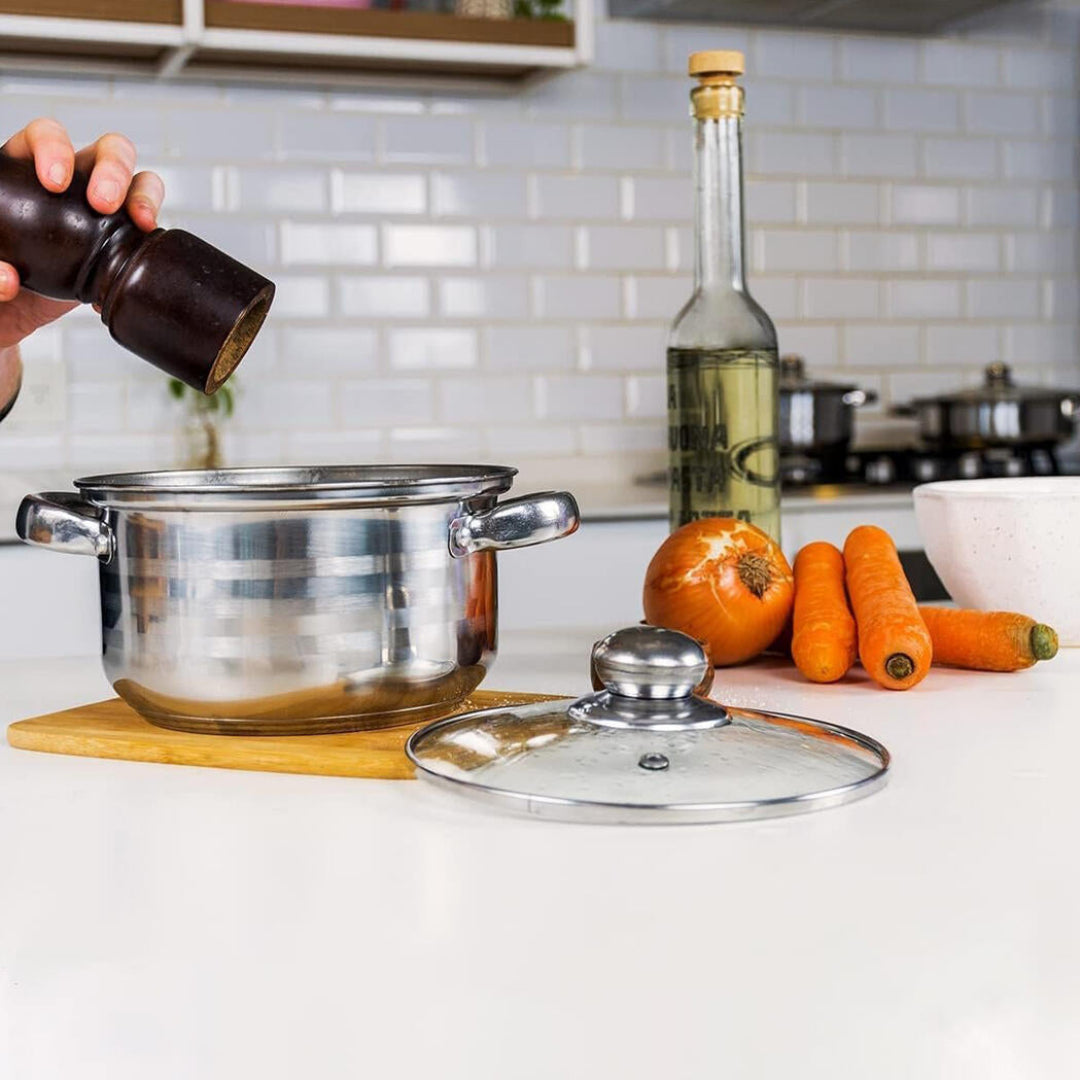 Bateria de Cozinha Premium 12 Peças em Aço Inoxidável