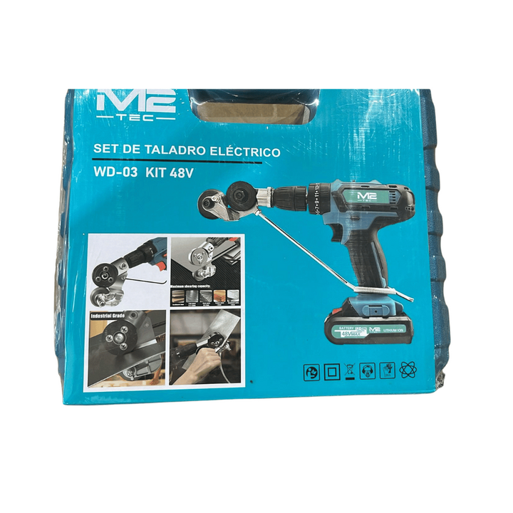 Berbequim Elétrico 48V com Kit de 24 Peças + Cortador de Chapas Galvanizadas