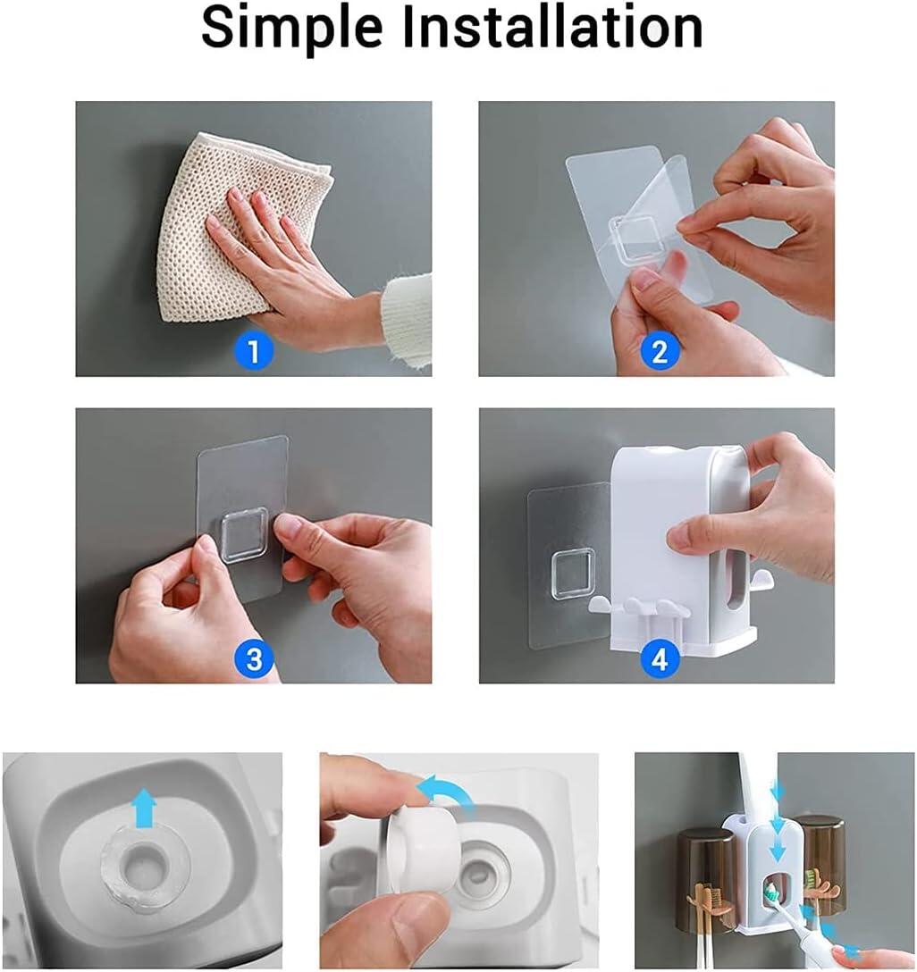 Suporte para Escovas de Dentes com Dispensador Automático de Pasta