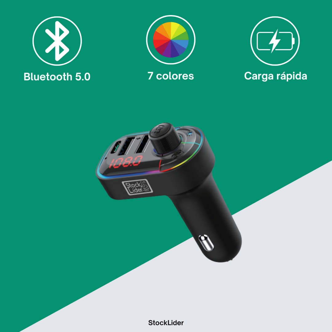 Kit para Carro Wireless C12 – Bluetooth 5.0 + 3 Portas de Carregamento