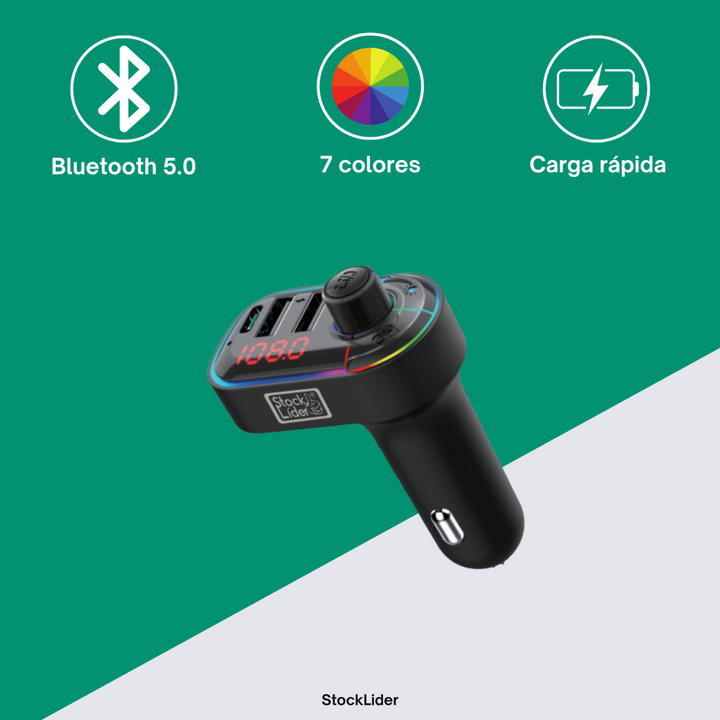 Kit para Carro Wireless C12 – Bluetooth 5.0 + 3 Portas de Carregamento