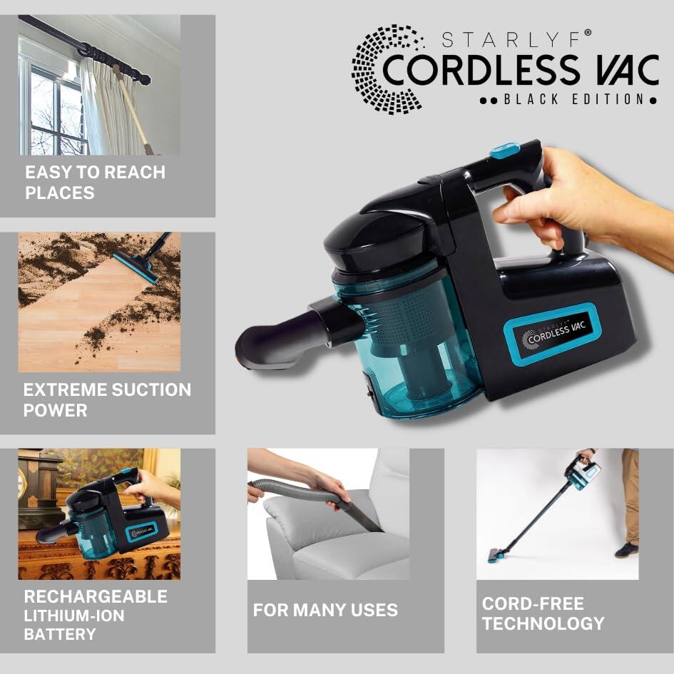 Aspirador Sem Fios Cordless Vac Deluxe – Leve, Potente e Versátil para Todas as Superfícies