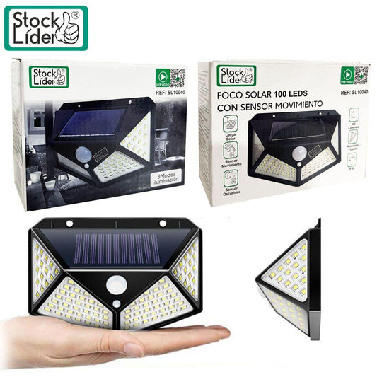 Pack 3 Focos Solares LED 100 – Sensor de Movimento + Impermeável