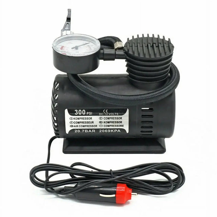 Compressor de Ar Portátil 300 PSI – Elétrico para Pneus de Automóvel