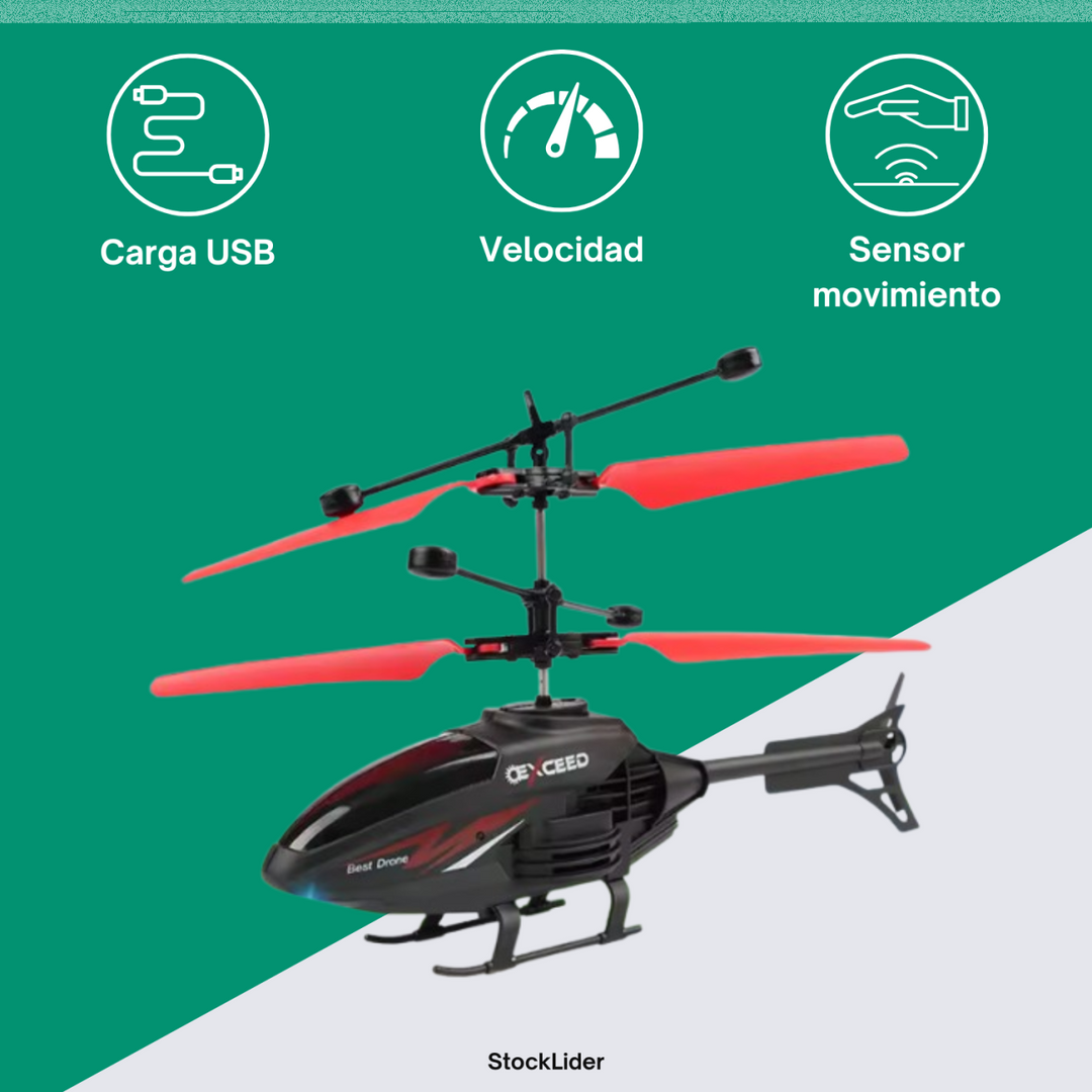 Helicóptero com Comando – Modelo Apache com Luzes LED