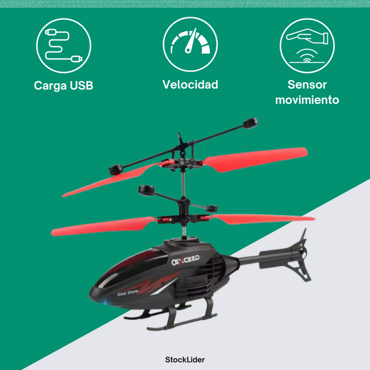 Helicóptero com Comando – Modelo Apache com Luzes LED