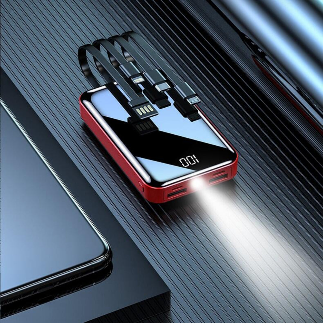 Powerbank 5000mAh Compacto – Carga Rápida & 3 Dispositivos em Simultâneo