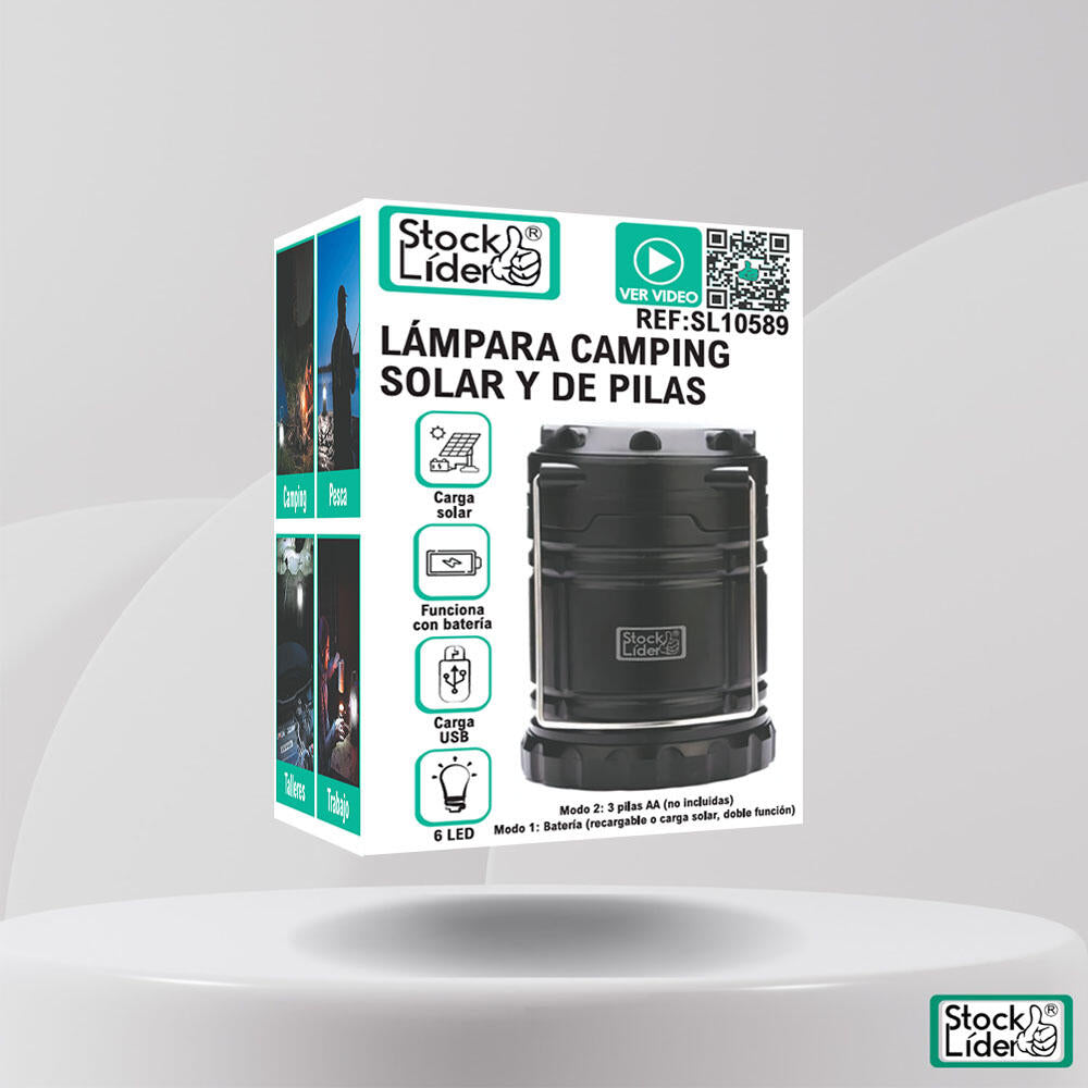 Lanterna de Campismo Solar + Pilhas
