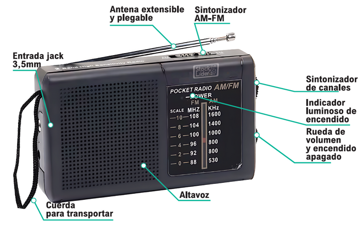 Rádio Portátil AM-FM – Leva a tua música para todo o lado