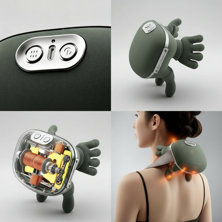 Massajador Térmico Biónico para Pescoço e Costas – Portátil e Sem Fios