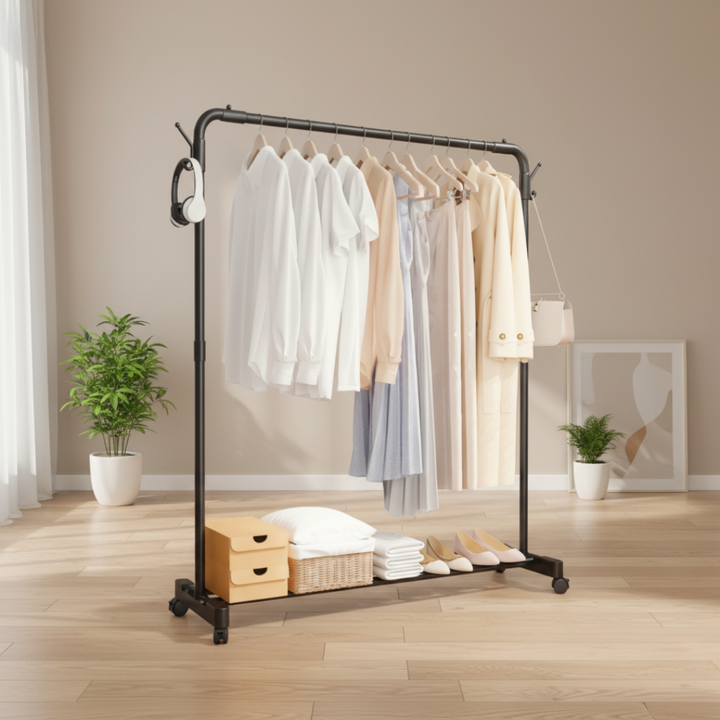 Cabide com Sapateira e Rodas