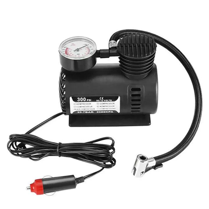 Compressor de Ar Portátil 300 PSI – Elétrico para Pneus de Automóvel