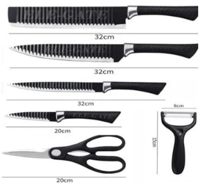 Conjunto de 6 Facas de Cozinha Premium
