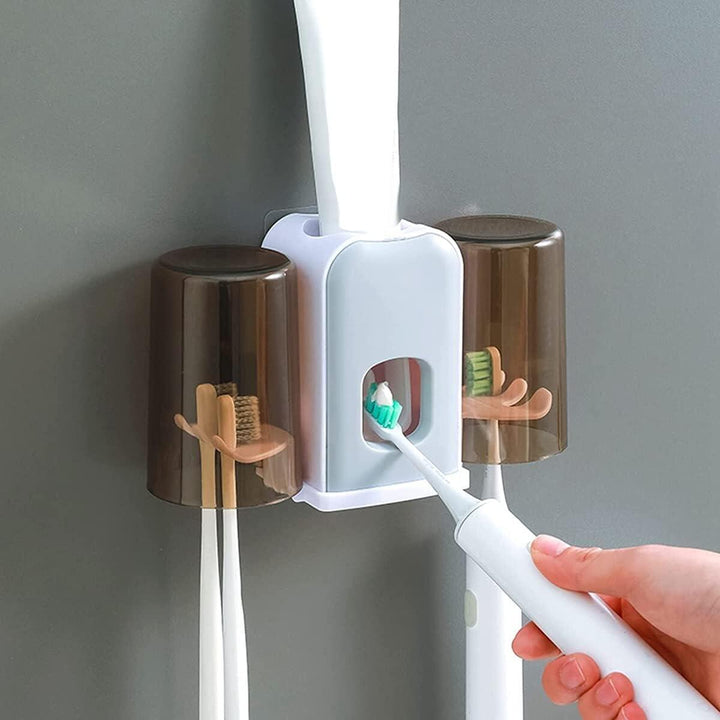 Suporte para Escovas de Dentes com Dispensador Automático de Pasta