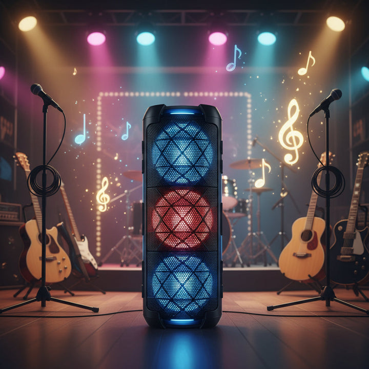 Coluna Karaoke Bluetooth com Microfone