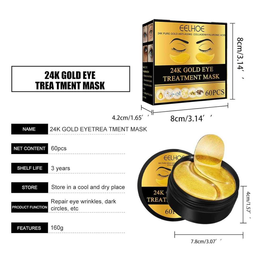Adesivos de Ouro 24K para Olhos – 60 Unidades