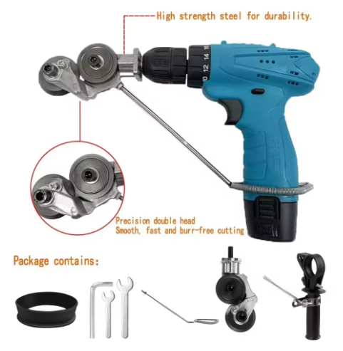 Berbequim Elétrico 48V com Kit de 24 Peças + Cortador de Chapas Galvanizadas