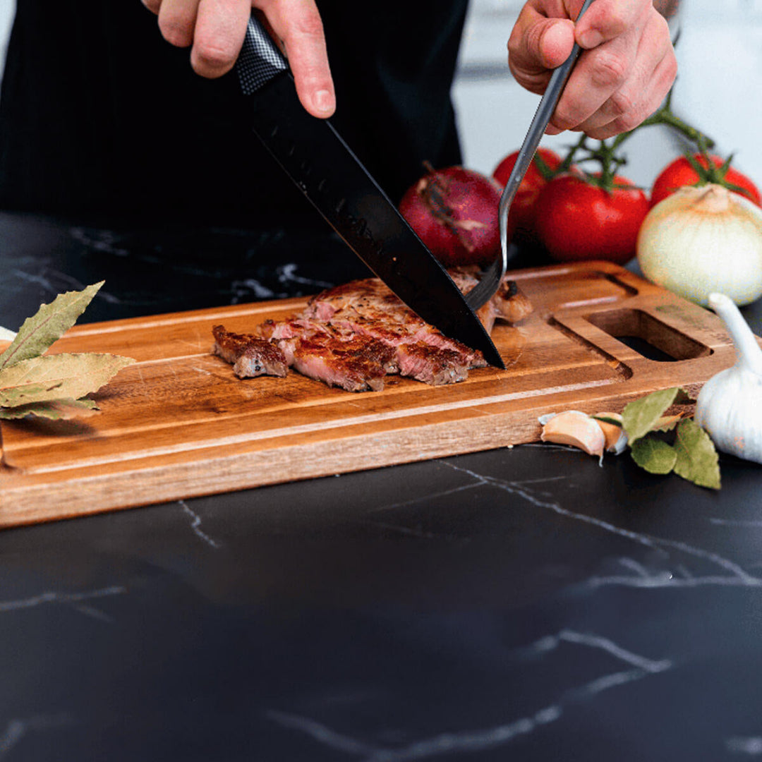 Conjunto de Facas de Cozinha Profissionais 6 Peças em Aço Inoxidável – Preto