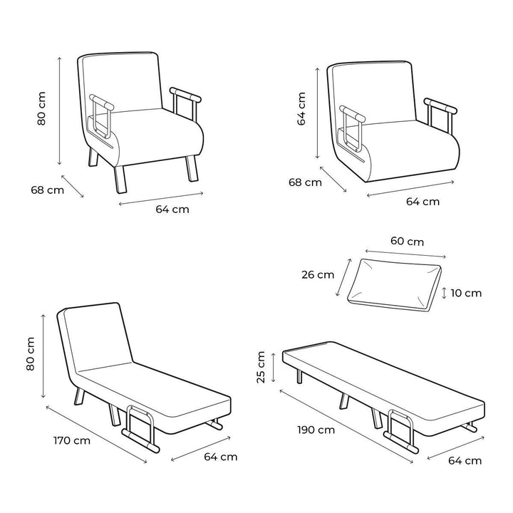 Sofá Cama Convertivel Individual 4 em 1 Softfa InnovaGoods