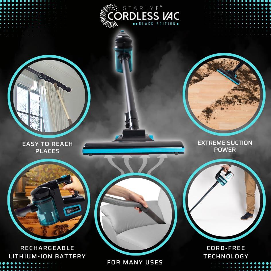 Aspirador Sem Fios Cordless Vac Deluxe – Leve, Potente e Versátil para Todas as Superfícies