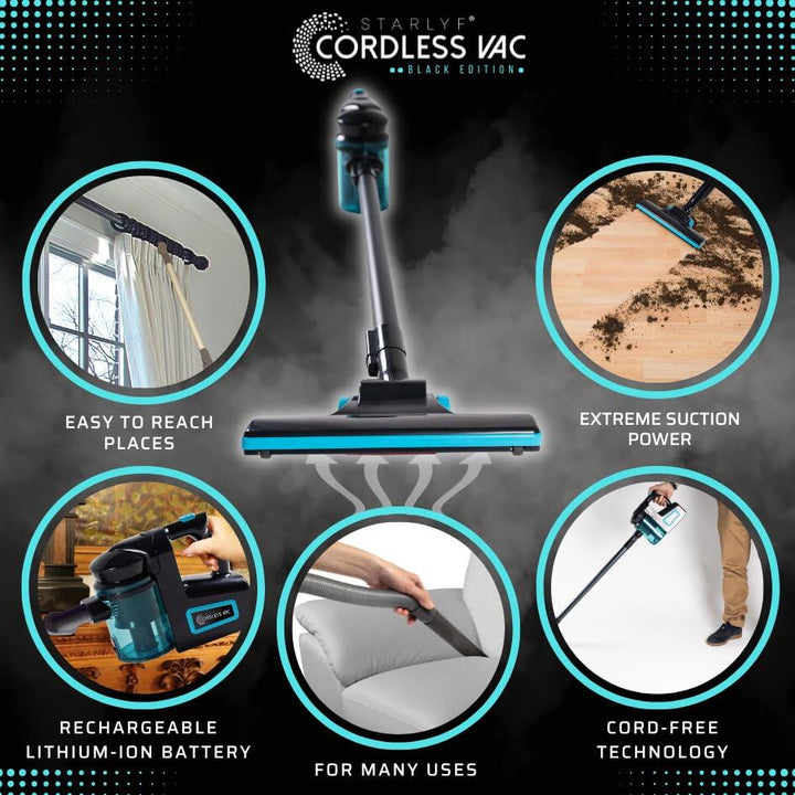 Aspirador Sem Fios Cordless Vac Deluxe – Leve, Potente e Versátil para Todas as Superfícies