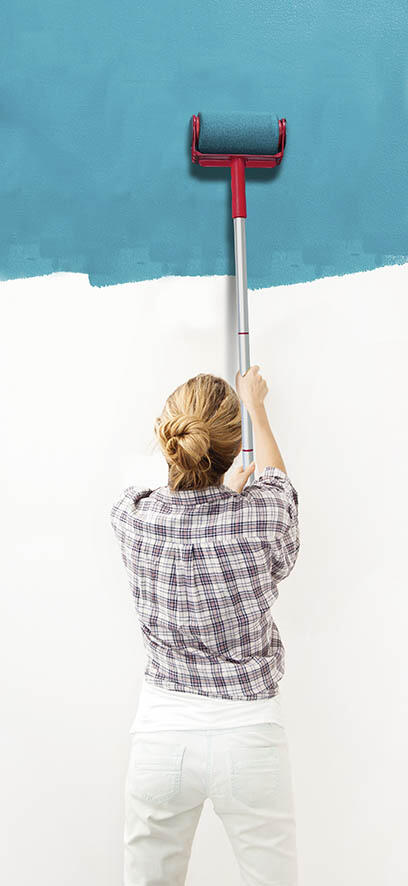 Rolo de Pintura Recarrregável com Cabo Extensível